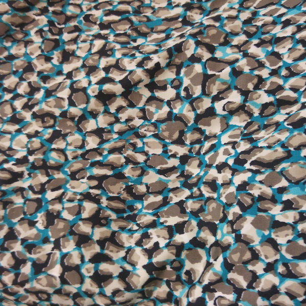 teal and brown animal print fabric