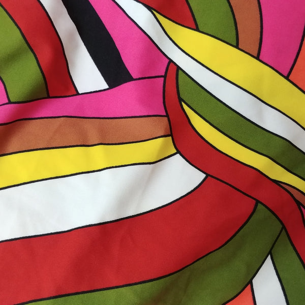 retro 1970s print fabric for swimwear