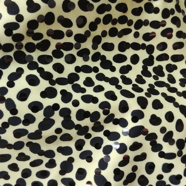 sequin spotted leopard print fabric