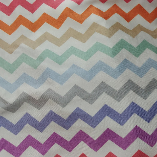 mulit colored chevron striped zig zag fabric
