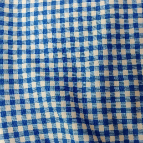 blue gingham check fabric