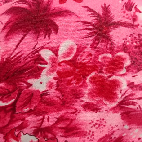 hot pink Hawaiian fabric