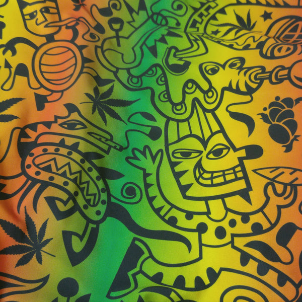 marijuana ganj style print fabric