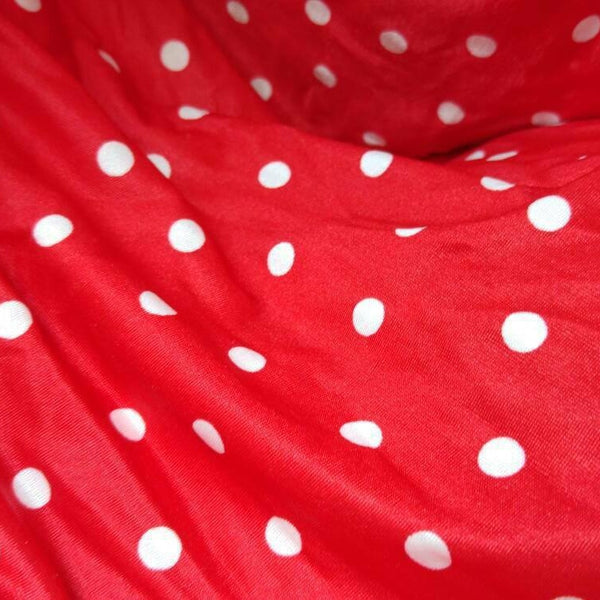 red and white polka dots 