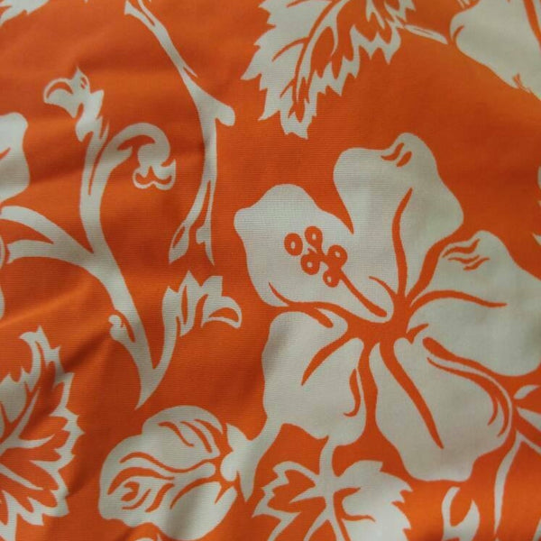 orange hibiscus floral fabric